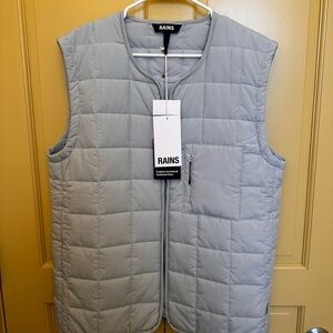 Rains Soft Gray Quilted Vest